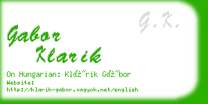 gabor klarik business card